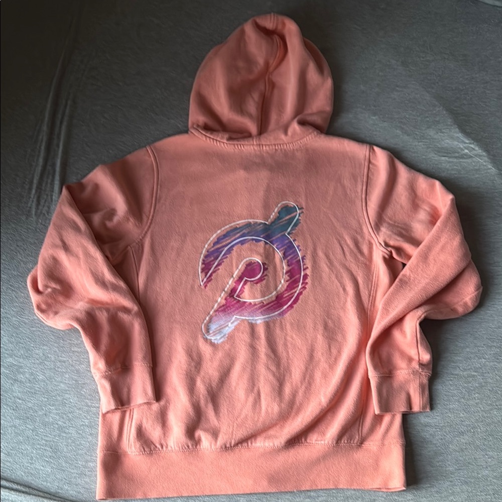 Peloton zip-up hoodie, peach color, XL